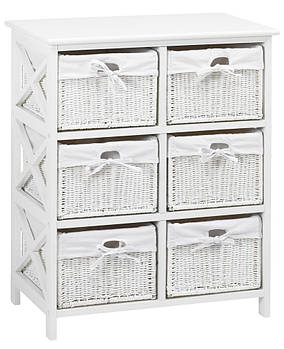 Комод дерев'яний із 6 шухлядами, колір білий. mebelime