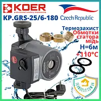 Циркуляційні насоси для систем опалення приватного будинку для теплої підлоги гайки KOER KP.GRS-25/6-180