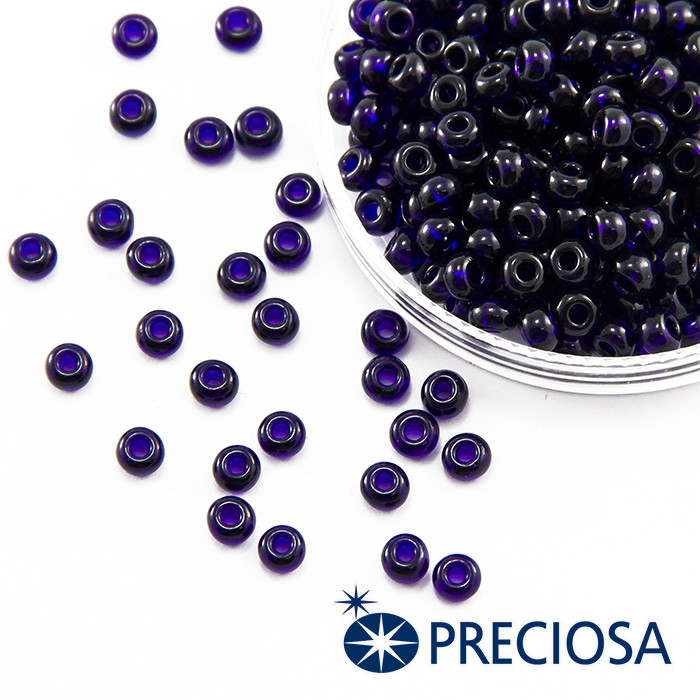 Бісер 30110 Чеський Preciosa 6/0, Прозорий NT, Синій, Круглий, 50 г, фото 1