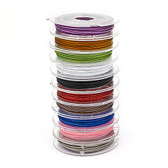 Тросик Ювелірний Ланка Сталь 0.45мм/10м, Мікс 10 кольорів, 0.45мм, 10котушок/набір, близько 10м/котушка