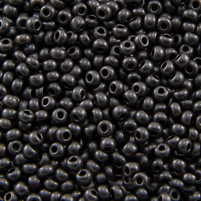 Бісер 28918 Чеський Preciosa 10/0, Непрозорий блискучий OS, Сірий, Круглий, 50 г, фото 1