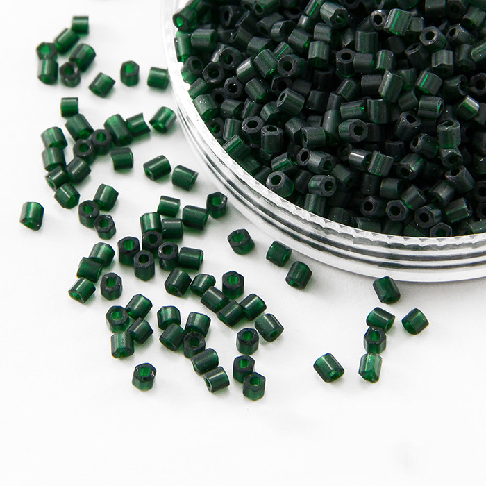 Бісер Рубка 35134/50150/10 Чеський Preciosa, Прозорий матовий TM, Зелений, 50 г, фото 1