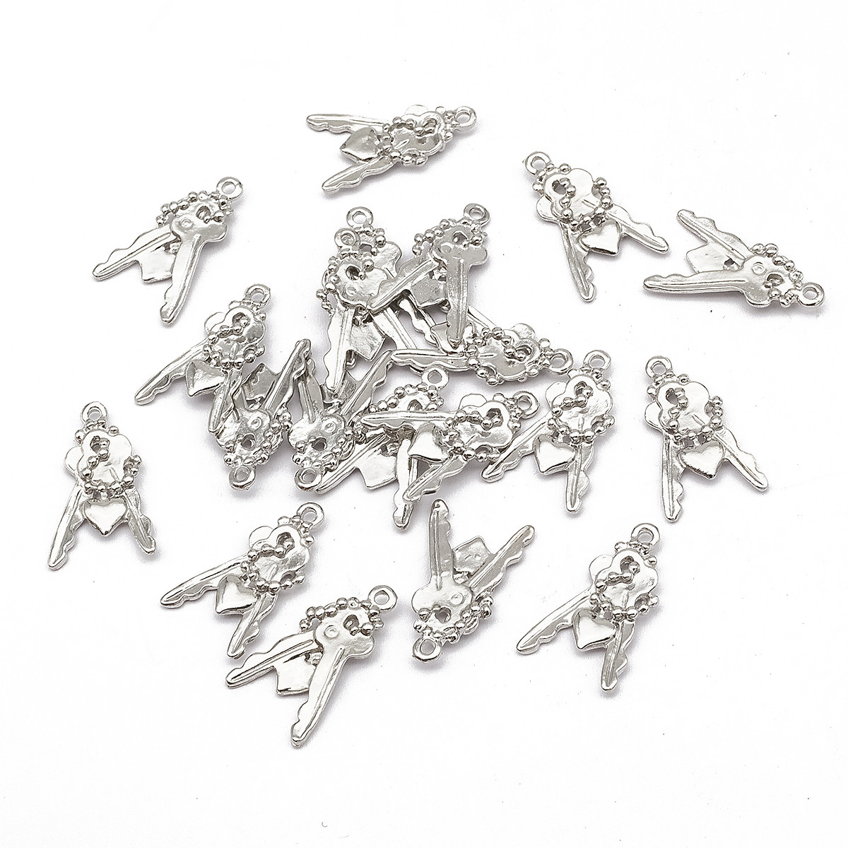 Кулон Ключ, Метал, Платина, 20х10х3мм, Отвір 2мм, 20 шт, фото 1