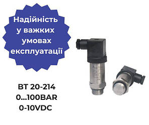 Датчик з відкритою мембраною BT20-214, 0…100BAR, 0-10VDC, G1/2", DIN43650