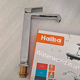 Високий латунний змішувач на стільницю для чаші умивальника HAIBA Gaudi 001 High Chrome