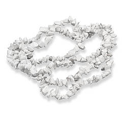 Намистини Натуральний Говліт, на Нитках, Крихта, Білий, 3~4x3~8x4~5мм, отвір 0.4мм, близько 85см/нитка