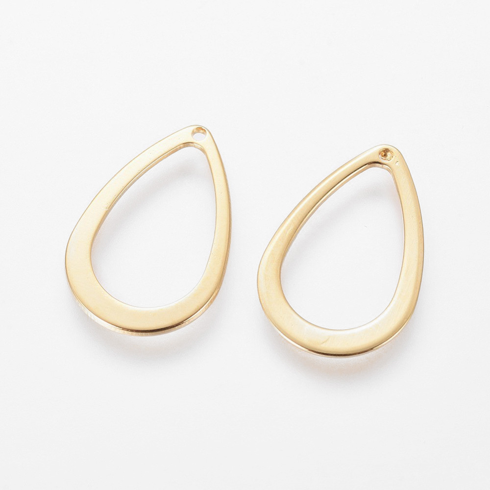 Кулон Крапля, Нержавіюча Сталь, Золото, 17x11x0.7мм, Отвір 0.8мм, 5 шт, фото 1