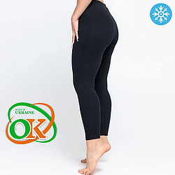 Чорні бавовняні теплі жіночі лосини тм "ОК" (2XL) Розміри: 48- 50 (33067-1)