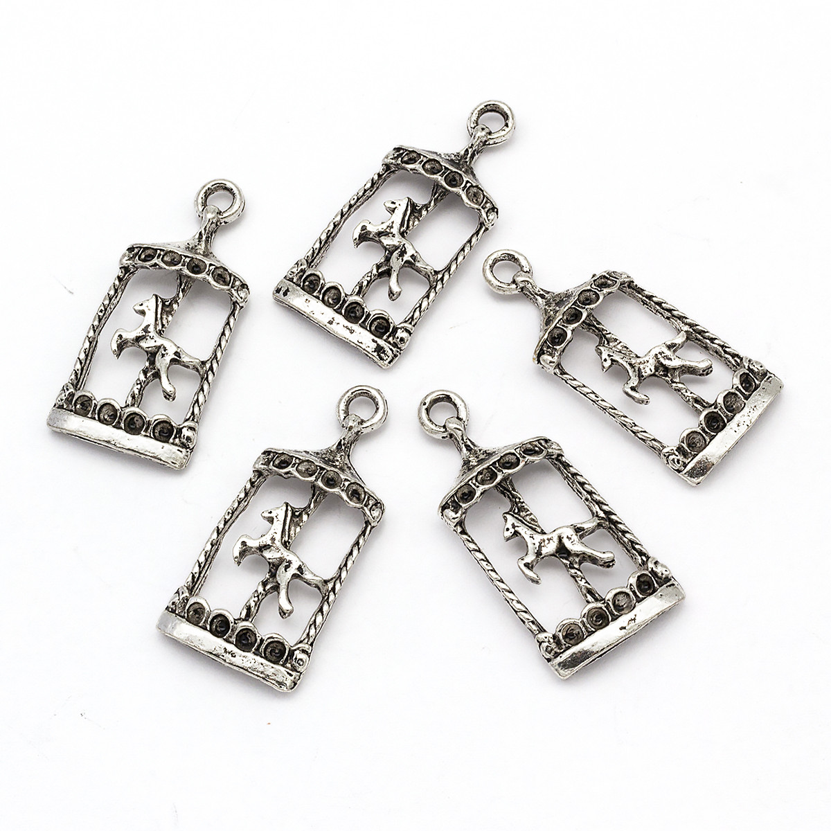 Кулон-Сеттинг Кінь під Стрази, Метал, Античне Срібло, 32х14х2мм, Отвір 2мм, під Стрази 1мм, 5 шт, фото 1