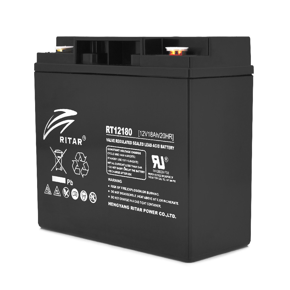 Акумуляторна батарея AGM RITAR RT12180B, Black Case, 12V 18.0Ah (181х77х167) Q2, фото 1