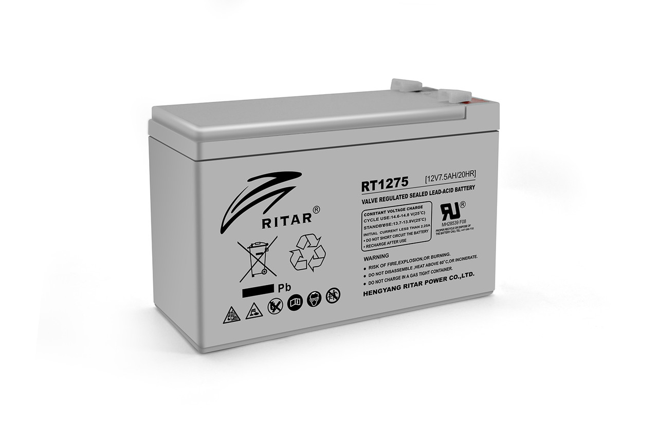 Акумуляторна батарея AGM RITAR RT1275, Gray Case, 12V 7.5Ah ( 151 х 65 х 94 (100) ) Q10, фото 1