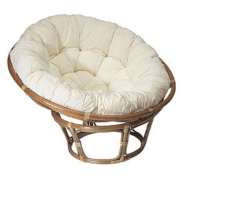 Крісло плетене кругле папасан із ротанга з подушкою (діаметр 100 см)