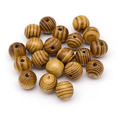 Намистини Дерев'яні Круглі Пофарбовані, Коричневий, 18мм, Отвір 4.5мм, 20 шт