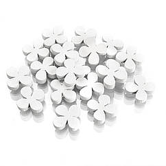 Намистини Дерев'яні Квітка, Білий, 20х10мм, Без отвору, 20 шт