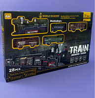 Залізниця 5 вагонів 9299-86: дорога 104х68 см, 28 деталей, зі світлом