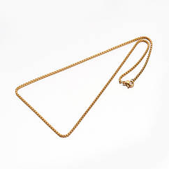 Ланцюг Нержавіюча Сталь для Намиста Готова Основа із Застібкою, Золото, 45см, Ланка 2х2мм, Кільце 4мм, 1 шт