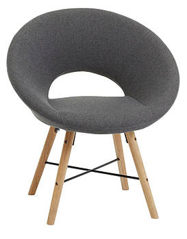 Крісло стильне кругле тканинне сіре, mebelime