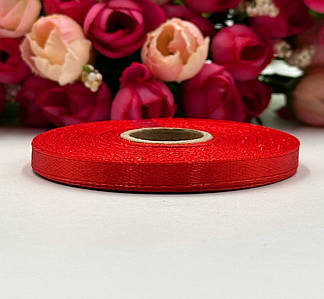 Атласна стрічка / 23 метри / 0,6см / "LiaM" / Червоний