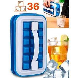 Форма для льоду силіконова з кришкою та ручкою Ice Cube Tray