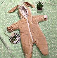 Комбінезон весна осінь єврозима для новонароджених дуже м'який плюш велюр на бавовняній підкладі