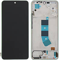 Дисплей Xiaomi Redmi Note 13 4G чорний, Amoled, оригінал PRC з рамкою зеленого кольору, Mint Green