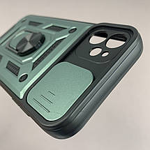 Чохол для iPhone 11 протиударний з підставкою зі шторкою на телефон айфон 11 зелений crt, фото 5