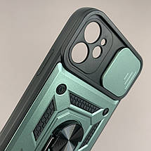Чохол для iPhone 11 протиударний з підставкою зі шторкою на телефон айфон 11 зелений crt, фото 3