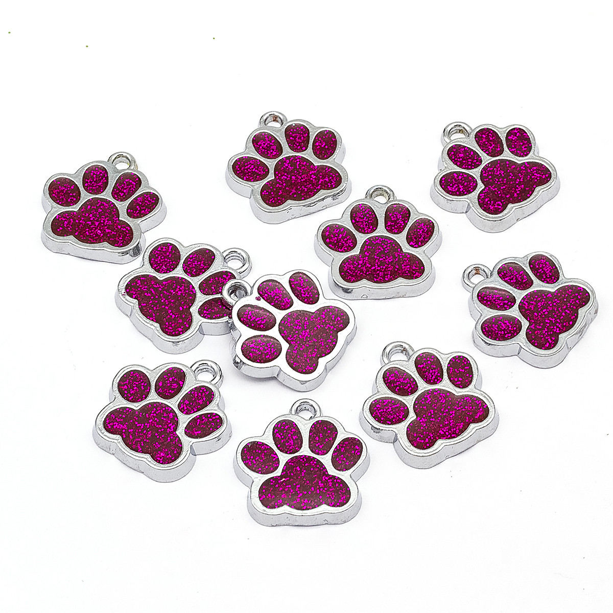 Підвіски Відбиток Лапи, Сплав, Емаль, Орхідея, 17.7х16.6х2мм, Отвір: 2мм, 10 шт, фото 1