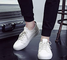 Напівчеревики чоловічі зі шнурками весна-осінь білий designer leafers White, Київ