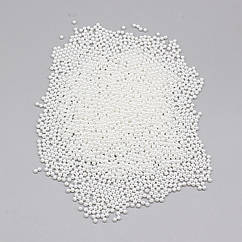 Перли Кульки, Намистини Акрилові, Білий, 3мм, без Отвори, близько 10000шт/упаковка