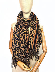 Шарф кашеміровий палантин з леопардовим принтом Леонард
