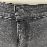 Джинси жіночі вузькі стрейч великий розмір тонкі варені 34 темно-сірі, фото 2