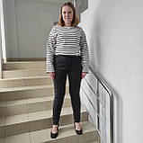 Джинси жіночі вузькі стрейч великий розмір тонкі варені 34 темно-сірі, фото 4