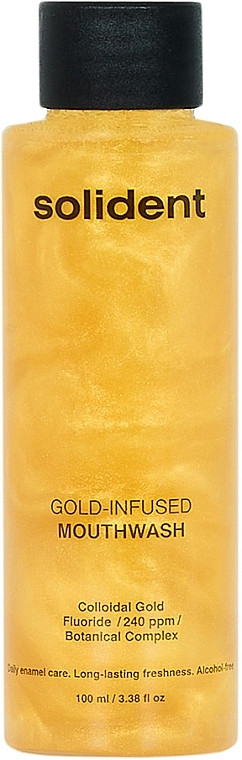 Ополіскувач для ротової порожнини Solident Gold-Infused Mouthwash із колоїдним золотом 400 мл, фото 1