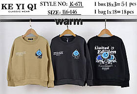 Кофта утеплена для хлопчиків оптом, Ke Yi Qi, 116-146 см, арт. K-671