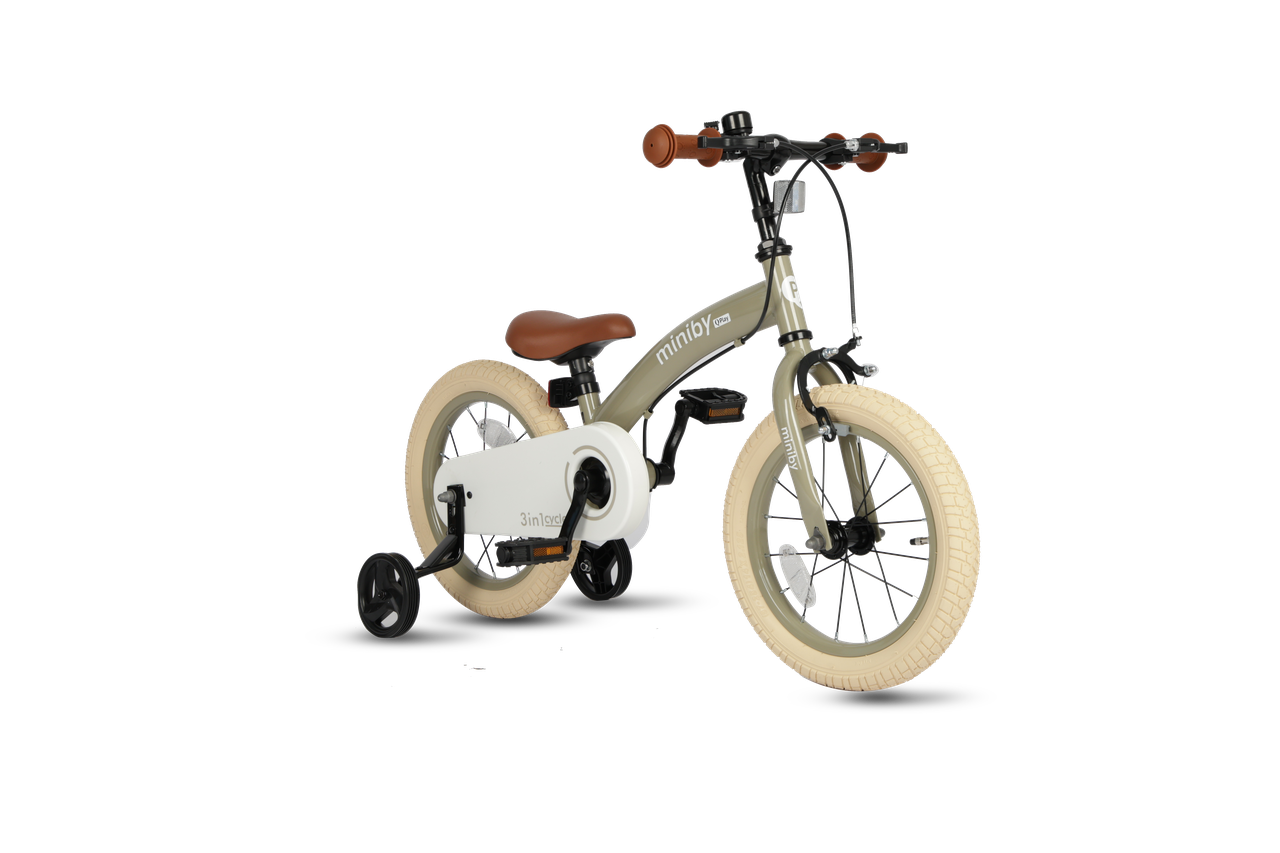 Велосипед-біговел на 14 дюймів Qplay Miniby, Grey-Green, фото 1