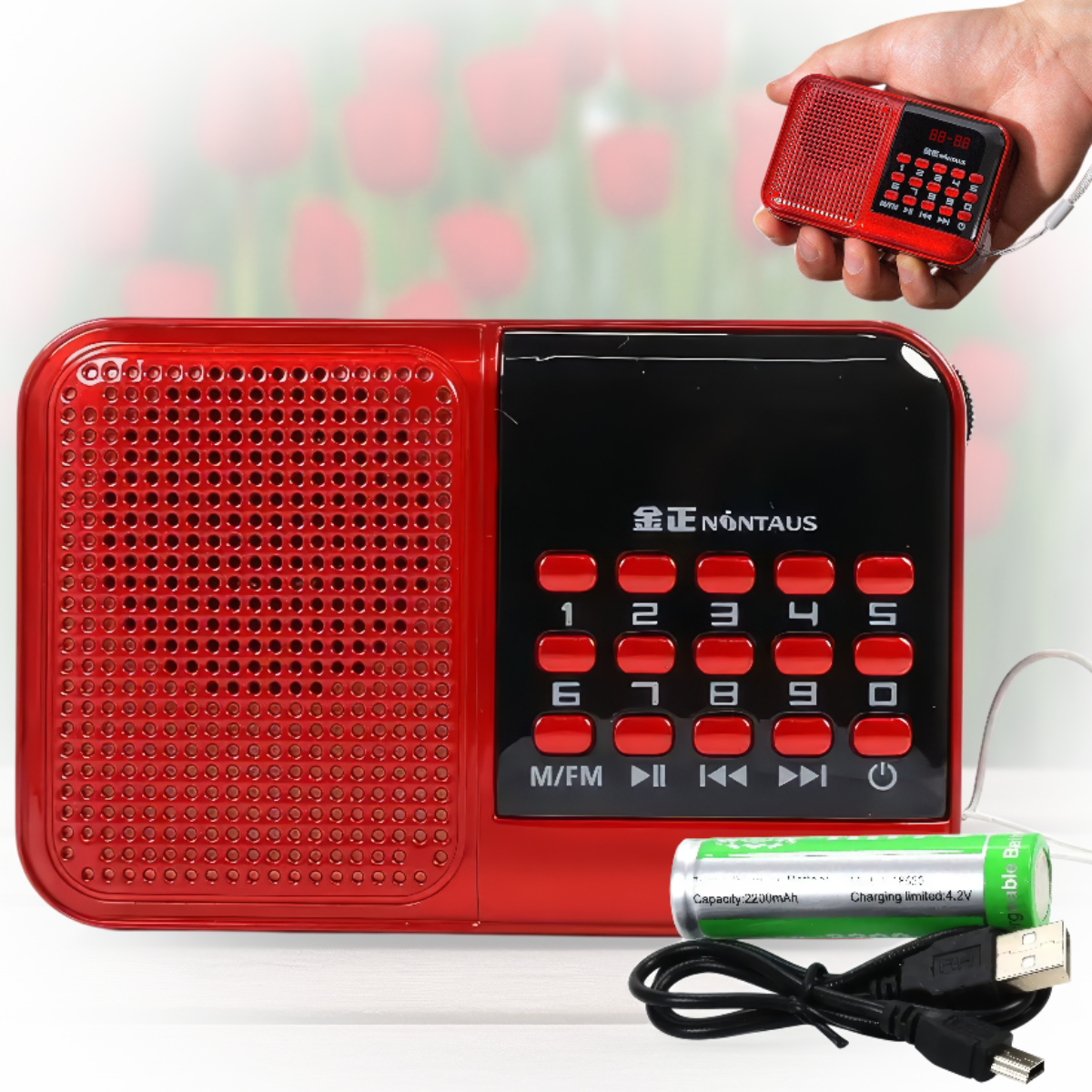 Портативний радіоприймач з підтримкою MP3 та FM-радіо BKK S61, фото 1