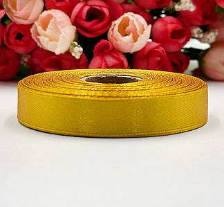 Атласна стрічка / 23 метри / 1,2см / "LiaM" / Золотий