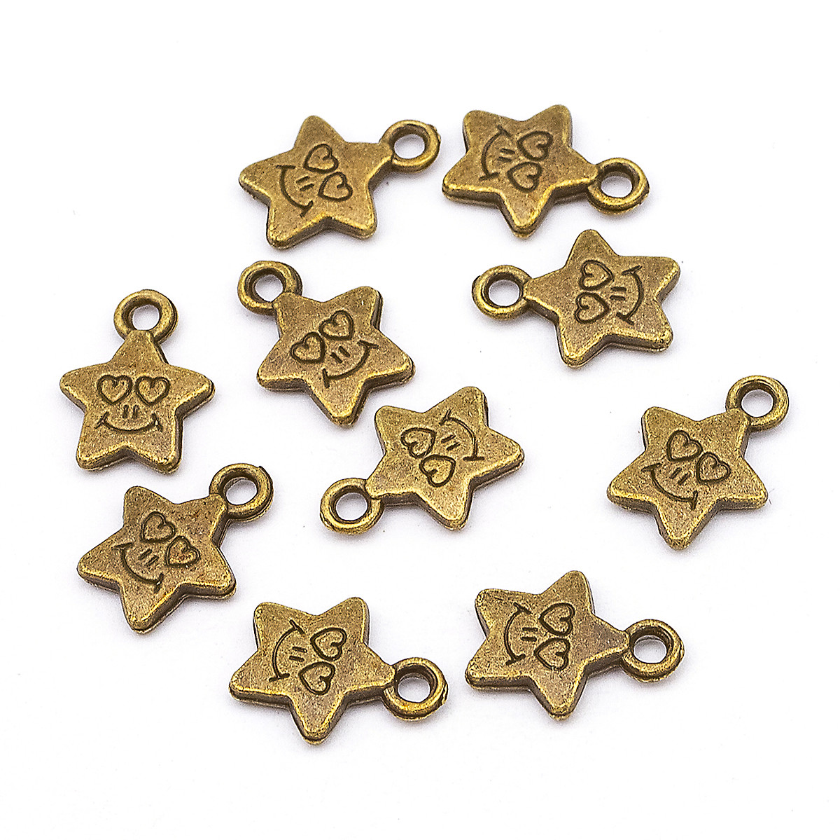 Кулон Зірка, Метал, Колір Бронзовий, 14x11мм, 10 шт, фото 1