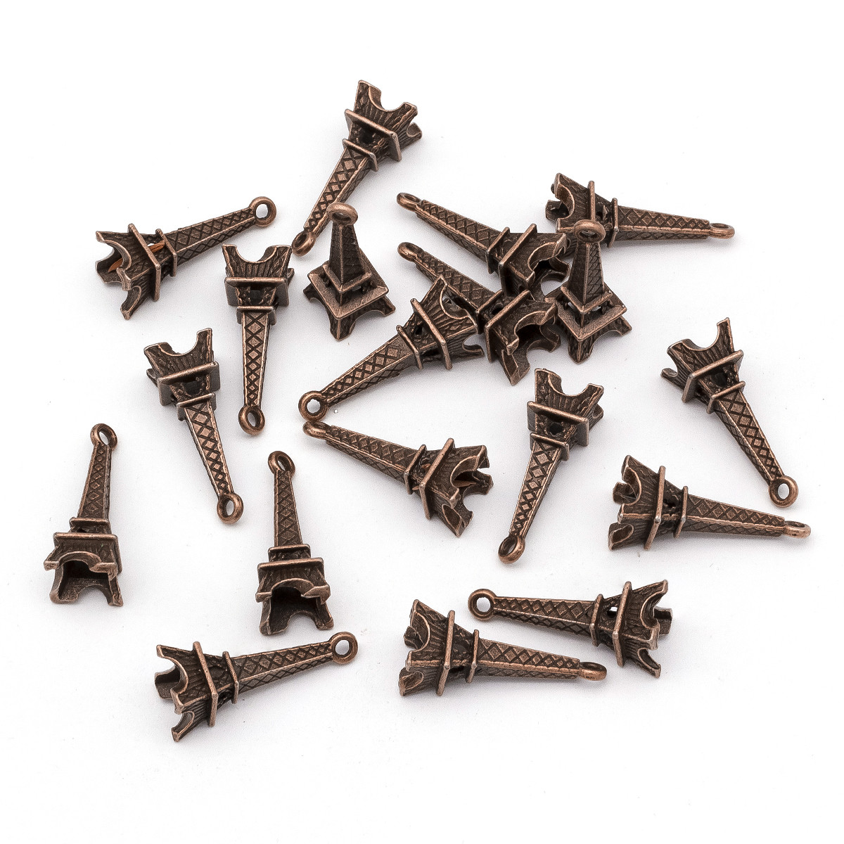 Кулон Ейфелева Вежа, Сплав, Колір Мідний, 24х8х7мм, Отвір 1.5мм, 20 шт, фото 1