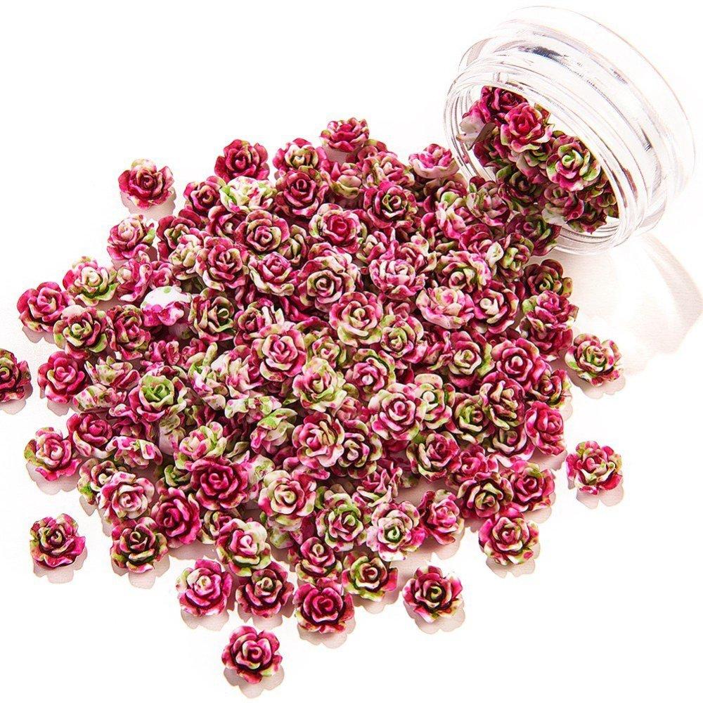 Кабошони, Квітка, для Декору Нігтів, 6~6.5x6~6.5x3~3.5мм, Орхідея, близько 10шт/баночка, фото 1