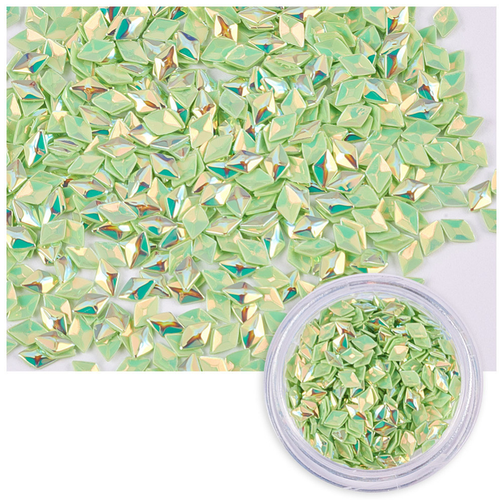 Луска Дракона 3D для Дизайну Нігтів, Ромб, Світло-зелений, близько 1г/баночка, фото 1