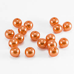 Перли Намистини Акрилові Глянцеві Круглі, Помаранчеві, 4мм, Отвір 1мм, близько 850шт/25г