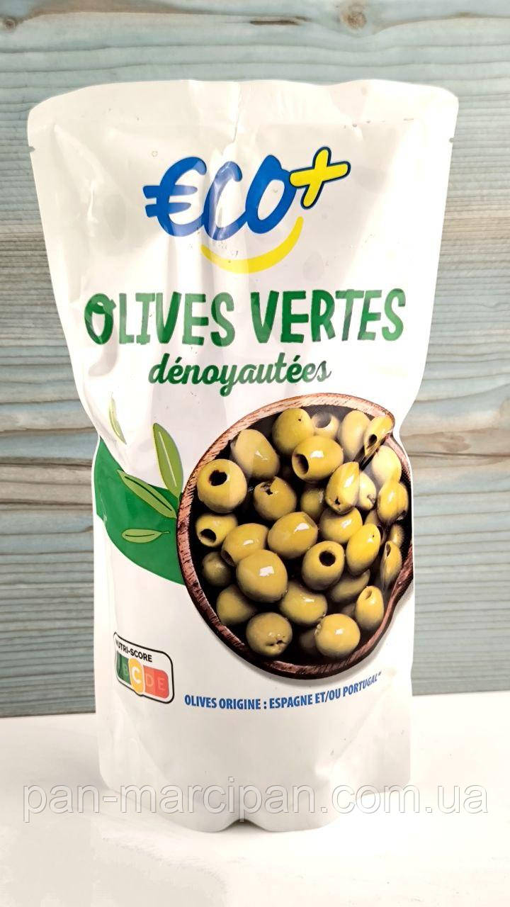 Зелені оливки грецькі без кісточки Eco+ 320 г (Франція), фото 1