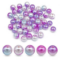 Перли Намистини Акрилові Круглі, Рожевий, 10мм, Отвір 1.5мм, близько 45шт/25г