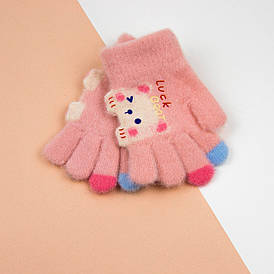 Рукавички дитячі одинарні на 1-3 роки (арт. 25-7-47А) рожевий