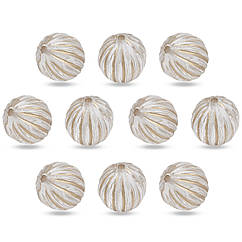 Намистини Акрилові "Мілан" Круглі, з Малюнком Металік Золото, Безбарвний, 12мм, Отвір 1.5мм, 10 шт