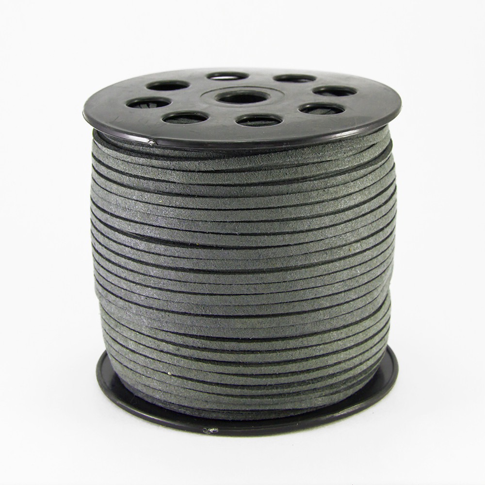 Шнур Замшевий, Темно-сірий, 2.7х1.4мм, 5 м, фото 1