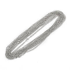 Ланцюг Вінтажний Залізний для Намист або Годинників, Застібка Карабін, Платина, 80см, Ланка 3.3x4.6мм, 5 шт