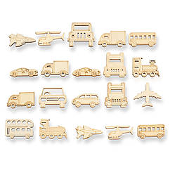 Кабошони Дерево, Мікс, Світло-коричневий, 16-43.5x37-44x2.5мм, 20 шт